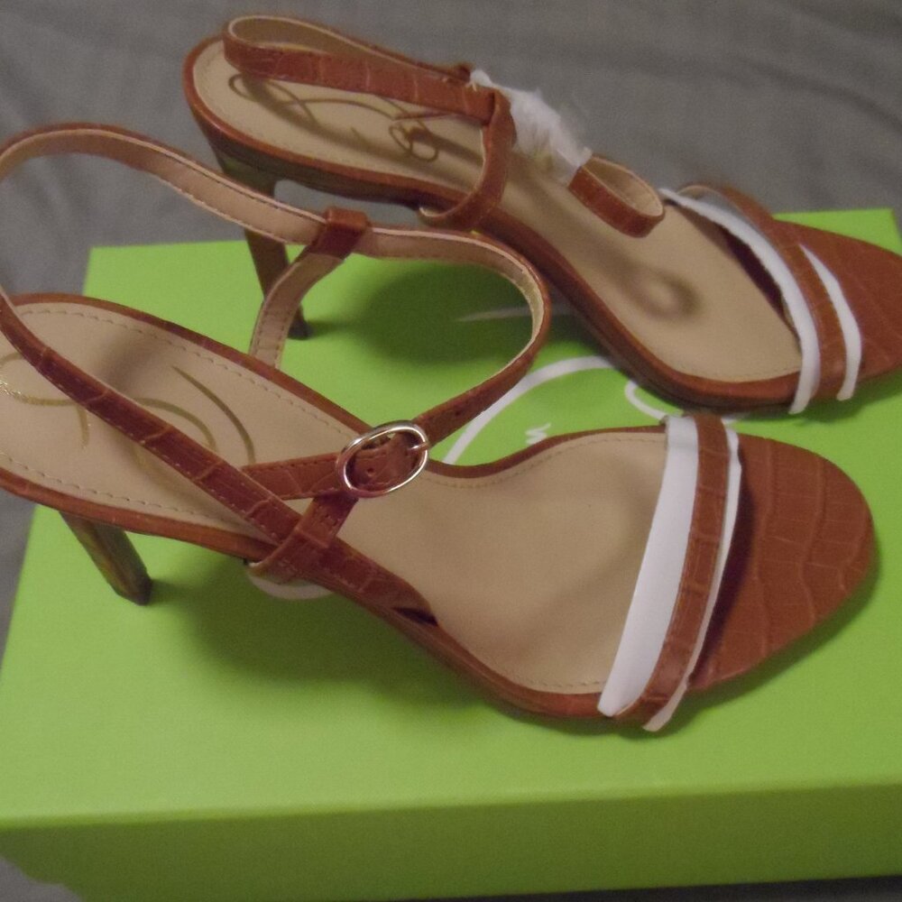 New Sam Edelman Strappy Heeled Dress Doran Sandals Brown Sz 7M - Picture 14 of 14